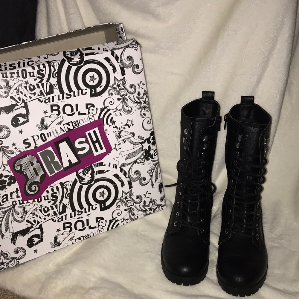 BRASH Black Moto Boots